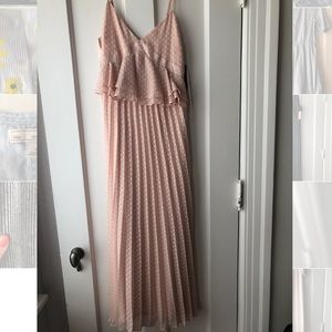 Blush pink midi dress
